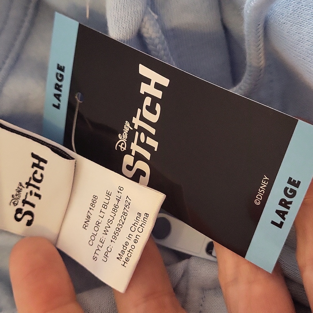 STITCH Disney full zip sweatshirt, hoodie, blue, large - Picture 13 of 16